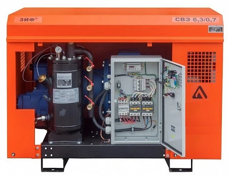 Станция компрессорная электрическая уличная ЗИФ-СВЭ-7,2/1,0 в кожухе с пакетом "Север"